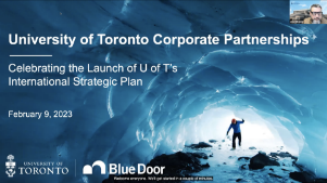 Screenshot of University of Toronto Corporate Partnerships: Celebrating the Launch of U of T's International Strategic Plan