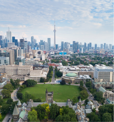 View of the toronto skyline on a beautiful summer day