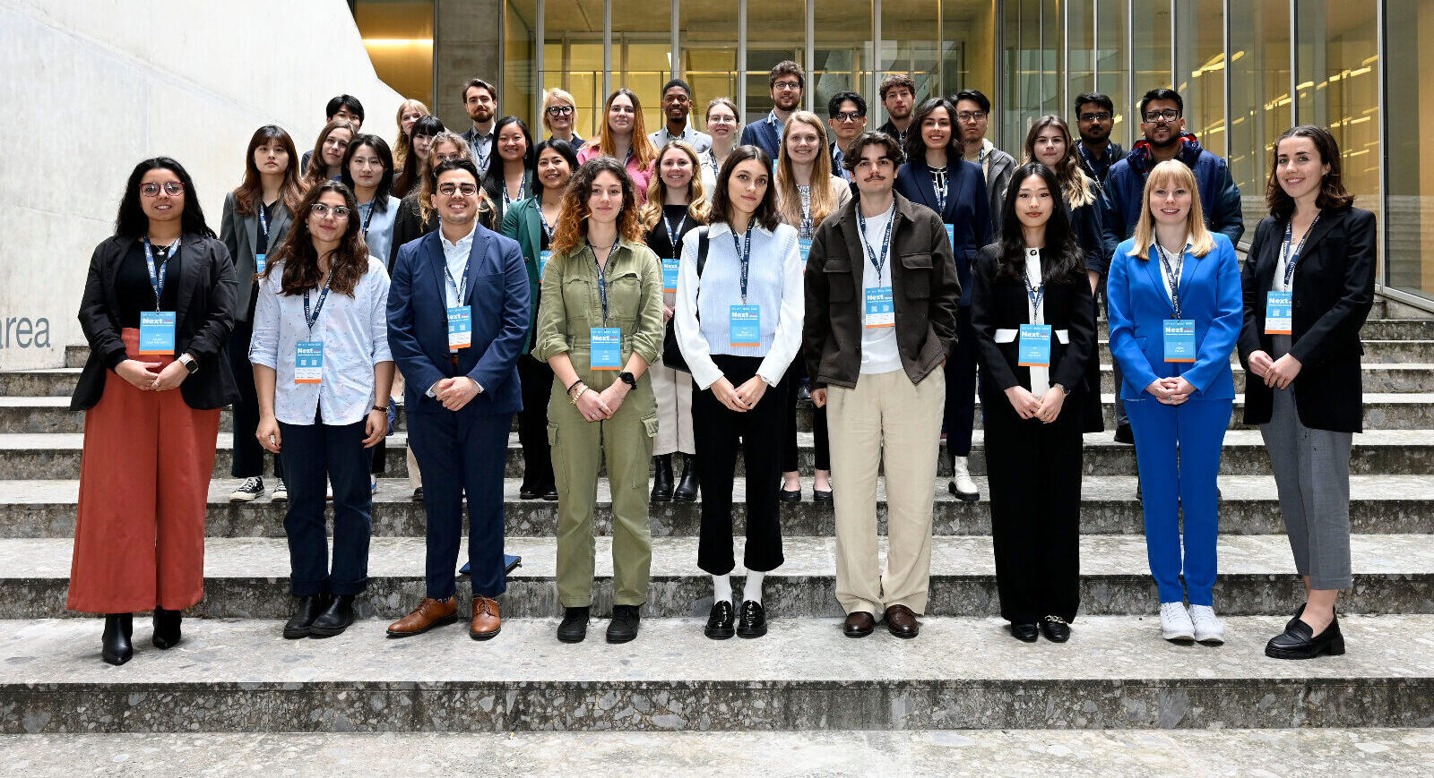 The U7+ student delegates stand together at Bocconi University (photo by Bocconi University)